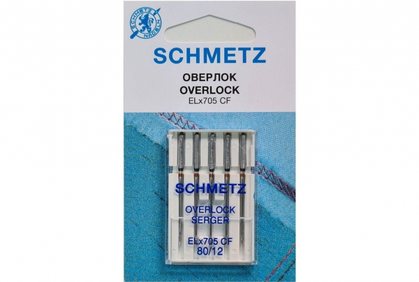 Иглы Schmetz для оверлока ELx705 CF №80, 5 шт в Зиме