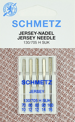 Иглы Schmetz джерси 130/705 H SUK (70x1, 80x2, 90x1, 100x1) 5 шт в Зиме